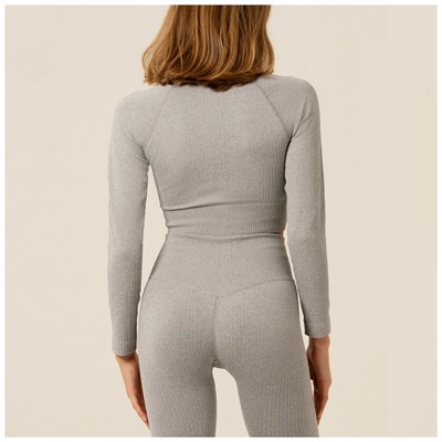 Рашгард спортивный с длинным рукавом женский ONLYTOP, размер М, серый