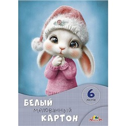Набор картона белого А4   6л мелованный "Пушистик" С1087-29 АппликА