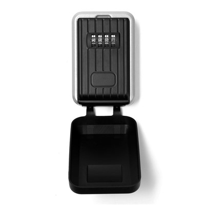 Сейф-ключница кодовая ТУНДРА, металлическая, с защитной крышкой, серый, черный