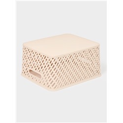 Корзина для хранения «Плетёнка», 35×29×17.5 см, бежевая