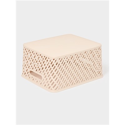 Корзина для хранения «Плетёнка», 35×29×17.5 см, бежевая