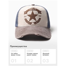 Кепка мужская MINAKU IBIZA, размер 56-58, синяя