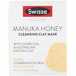 Swisse, Skincare, мед манука, очищающая глиняная маска, 70 г (2,47 унции)