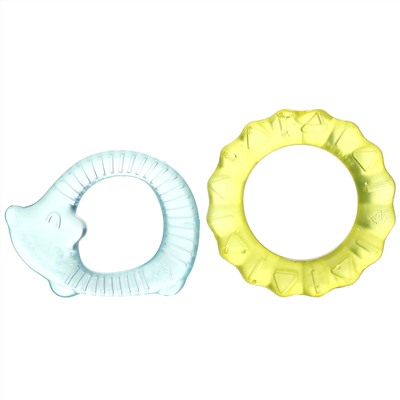 Green Sprouts, Cool Nature Teethers, 3+ Months, Yellow, Aqua, 2 Pack