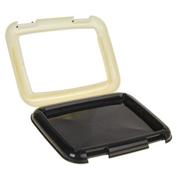 Туалет для собак 46.5×35.5×5.5 см, со съёмным бортом, решеткой и столбиком, чёрный