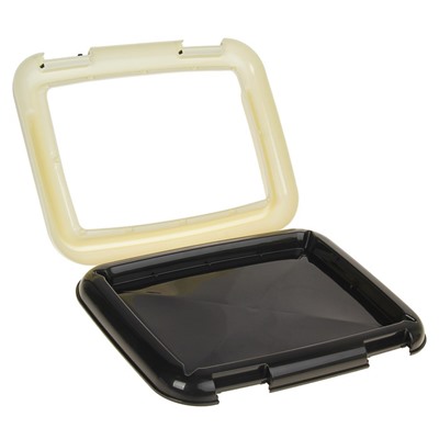 Туалет для собак 46.5×35.5×5.5 см, со съёмным бортом, решеткой и столбиком, чёрный