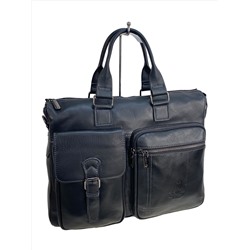 Сумка-портфель мужская из натуральной кожи, цвет чёрный