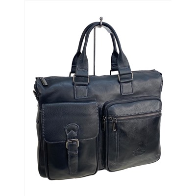 Сумка-портфель мужская из натуральной кожи, цвет чёрный