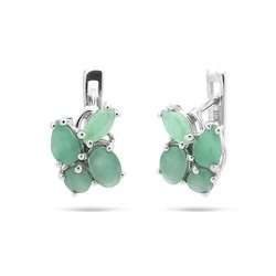 Серьги из серебра изумруд, Тайланд