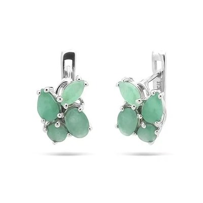 Серьги из серебра изумруд, Тайланд