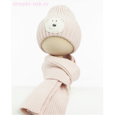 18-37-L Комплект для девочки флис (колпак+шарф) (50-54)