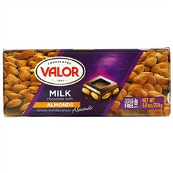 Valor, Milk Chocolate with Almonds, 8.8 oz (250 g)