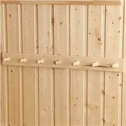 Вешалка для бани и сауны «Классика», 65×6.5×6.5 см, деревянная, настенная, 7 крючков, «Добропаровъ»