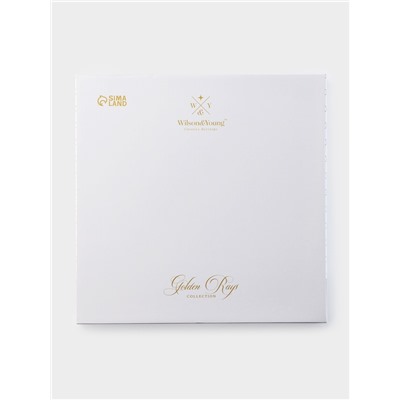 Тарелка глубокая WY Golden rays, 290 мл, d=22 см, фарфор, белая