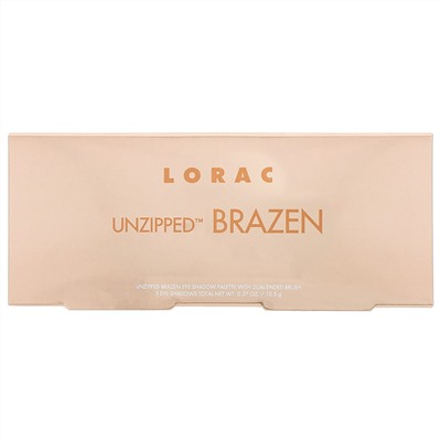 Lorac, Палитра теней для век Unzipped Brazen с двухсторонней кистью, 10,5 г