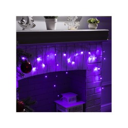 Гирлянда «Бахрома» 3×0.5 м, IP20, тёмная нить, 80 LED, свечение фиолетовое, 8 режимов, 220 В