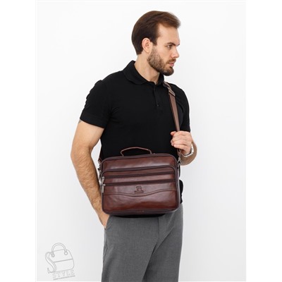 Портфель мужской кожаный 7807-4 brown Fuzhinino  в Новосибирске