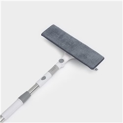 Окномойка с насадкой из микрофибры, фиксатор, стальная телескопическая ручка, 28.5×8.5×85(135) см