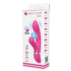 Розовый вибратор Willow с вакуумной стимуляцией клитора - 20,4 см.