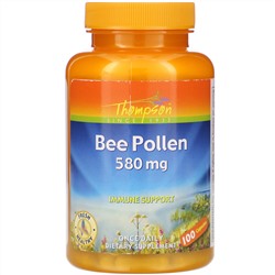 Thompson, Bee Pollen, 580 mg, 100 Capsules