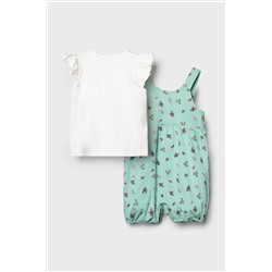 Комплект детский трикотажный для девочек: джемпер (футболка), полукомбинезон PLAYTODAY, 1240131