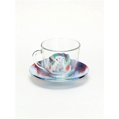 Чайная пара новогодняя «Новый год», кружка 200 мл, блюдце 13 см