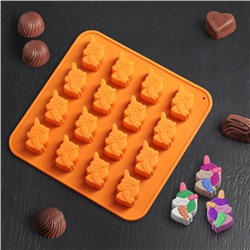 Форма для конфет и шоколада Доляна «Пони», силикон, 18×18×1 см, 16 ячеек, МИКС