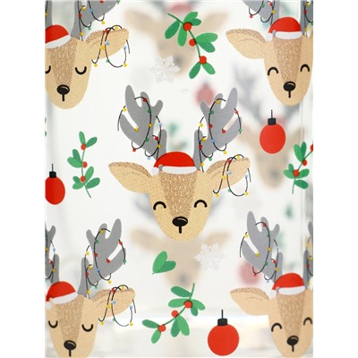 Кружка новогодняя стеклянная «Милые олени», 300 мл