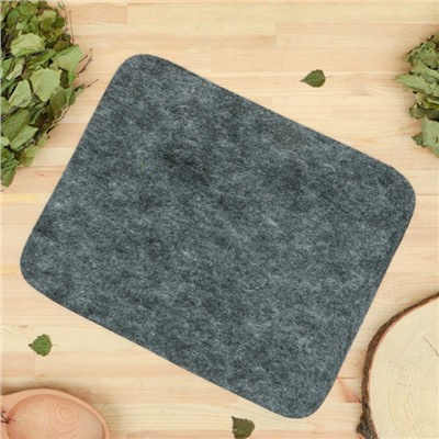 Коврик - сидушка для бани и сауны «Тёмный», 47×38 см, 30% шерсть, 70% полиэфир, серый, «Добропаровъ»