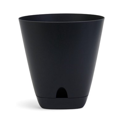 Горшок для цветов «Гранд», 4 л, d=19 см, h=20 см, пластиковый, с прикорневым поливом, графитовый