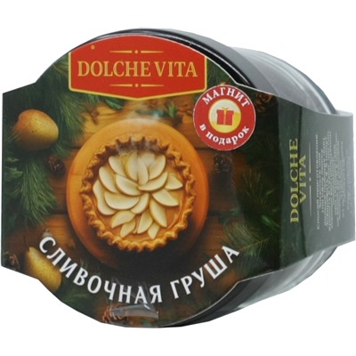Dolche Vita. Новый год. Элитный. Сливочная груша (с магнитом) 30 гр. стекл.банка