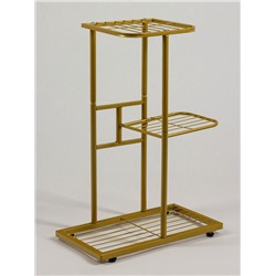 Подставка для цветов Greengo, 3 полки, 43×22×57 см, напольная, металл, цвет золотой