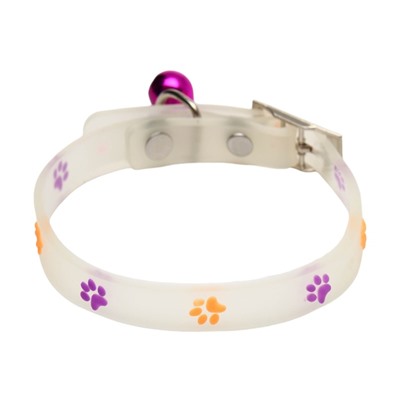 Ошейник «Яркие следы», 30×1 с, светящийся в темноте, люминесцентный, белый