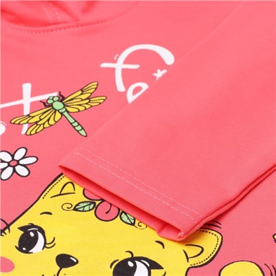 Толстовка для девочки, рост 92 см, коралловая