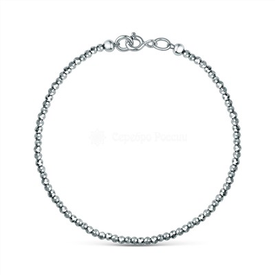 Браслет из серебра с серыми марказитами родированный СБ 0634 МАР