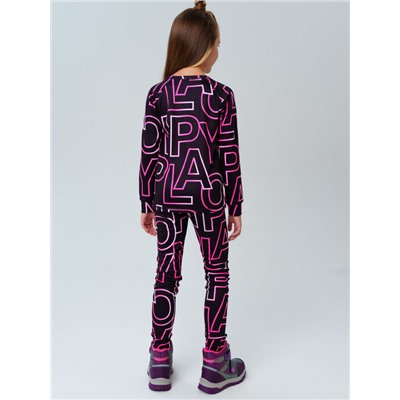 Термокомплект трикот. для девочек: фуфайка (футболка) с длин. рук, брюки