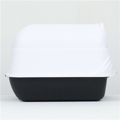 Туалет-домик, 35×50×35 см, пластик, белый, чёрный