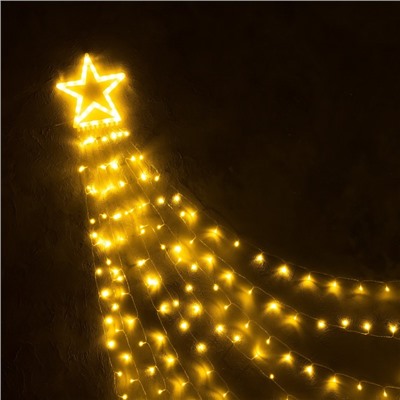 Светодиодная фигура «Комета» 3.5 м, пластик, 9 нитей, 31 В, свечение тёплое белое