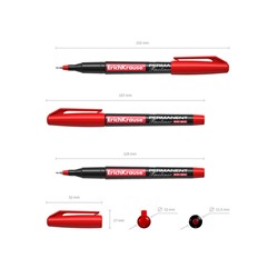 Маркер перманентный 0,6 мм мет. након. красный FP-50