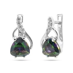 Серьги из серебра мистик кварц, Базель