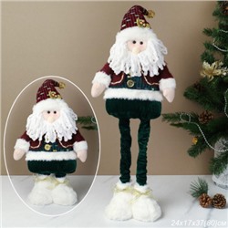 Новогоднее украшение Дед мороз на телескопических ножках 37/80 см / SH056-1 /уп 72/