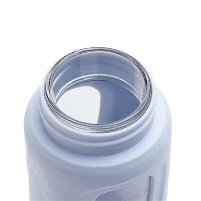 Бутылка для воды, 400 мл, 19.5×7×5.2 см, стеклянная, голубая