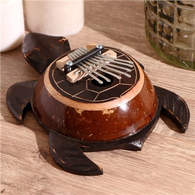 Сувенирный музыкальный инструмент Калимба «Черепаха» 23×18×7 см