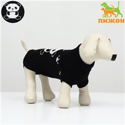 Свитер «Мишка»,XS (ДС 17, ОШ 17, ОГ 23-37 см), чёрный