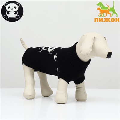 Свитер «Мишка»,XS (ДС 17, ОШ 17, ОГ 23-37 см), чёрный