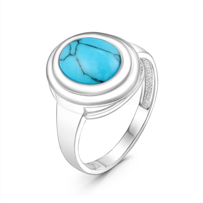 Серьги из серебра с синтетической бирюзой родированные 925 пробы 2-4158р638