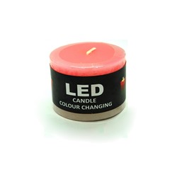 Свеча с led-подсветкой широкая, из парафина, цилиндрическая, цвета в ассортименте