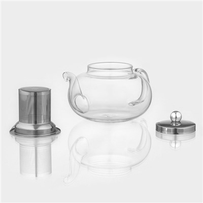 Чайник стеклянный заварочный с металлическим ситом «Калиопа», 800 мл
