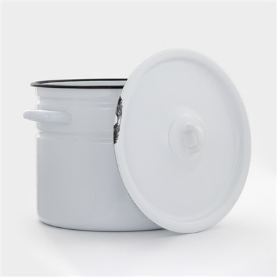 УЦЕНКА Кастрюля эмалированная, 9 л, d=26, с крышкой, без декора, МИКС