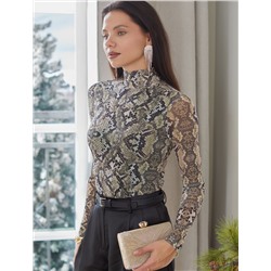 Водолазка с прозрачными рукавами